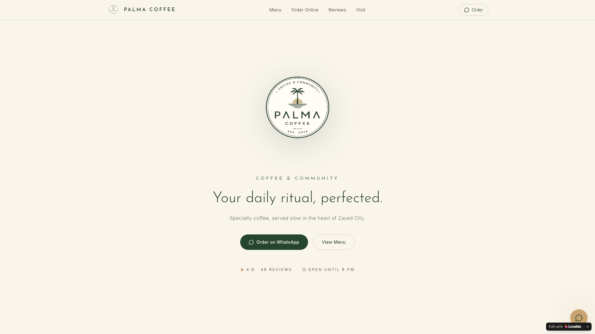 Palma Coffee — Café · Community project by Blankspace Studios